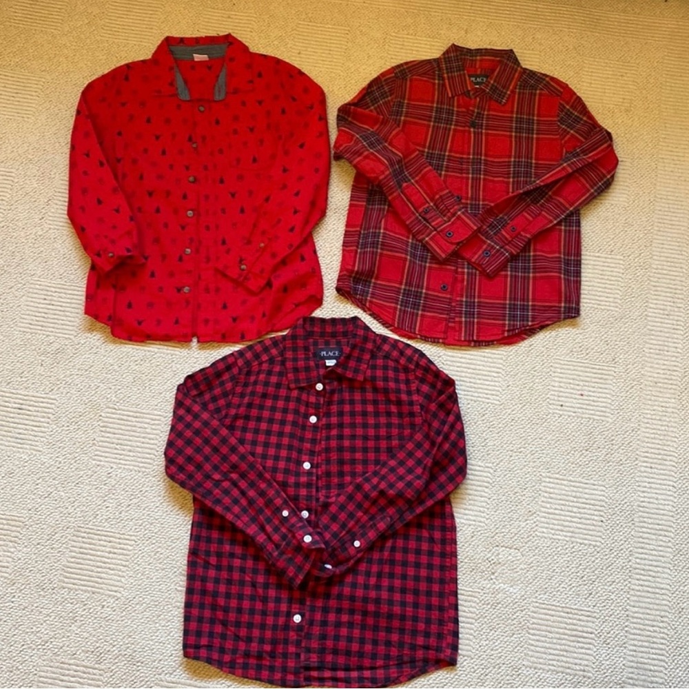 Three Holiday Button down shirts